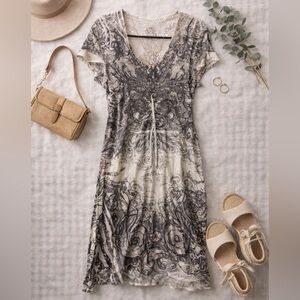 Miss Match Embellished Baroque Tunic Top